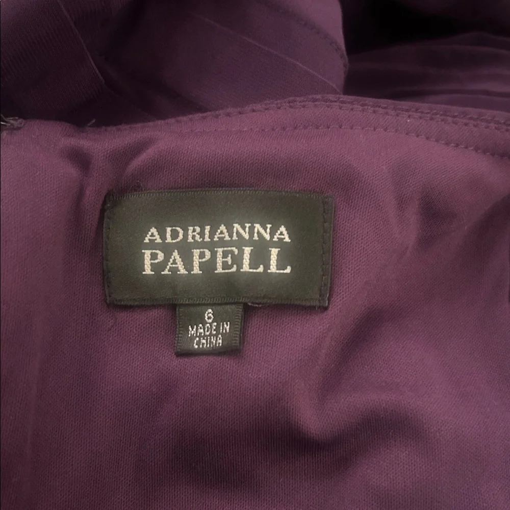 Adrianna Papell Elegant Deep Purple V-Neck Cap Sleeve Cocktail Dress Size 6 - Picture 7 of 11
